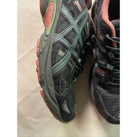 Asics Gel Venture 5 Black Mint Coral Trail Running Shoes Women’s Sz 8 - Picture 8 of 10